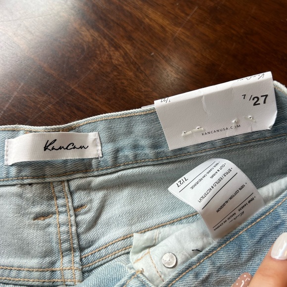 Kancan Distressed Light Wash Jeans- wide leg - Picture 3 of 5